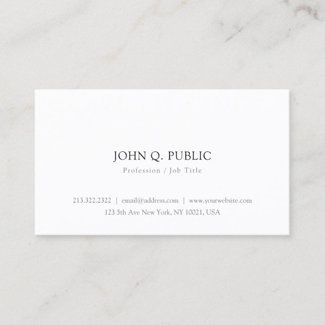 Minimalistic Modern Elegant Simple Template Trendy Business Card (Front)