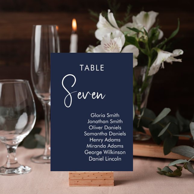Minimalistic modern elegant table number card  (Creator Uploaded)