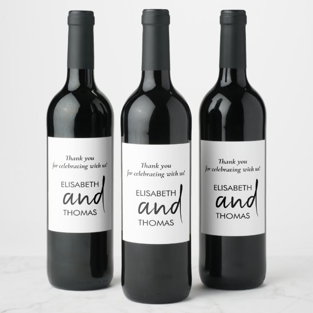 Minimalistic modern elegant wine bottle labels  (Bottles)