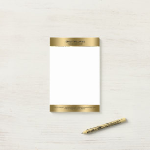 Minimalistic Modern Gold Border Post-it Notes