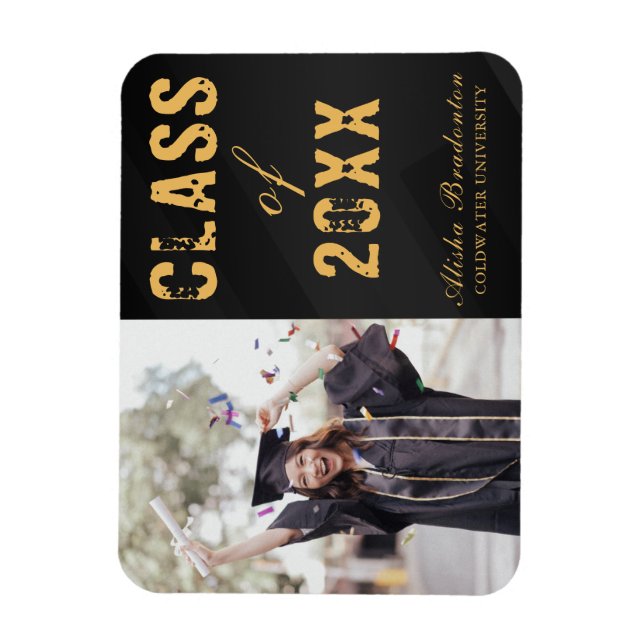 Minimalistic Modern Graduation Card Magnet (Vertical)