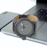 Minimalistic Modern Gray Monogram Watch<br><div class="desc">This modern design features typographic initials and name for a minimalistic feel that can be easily personalized.</div>