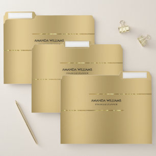 Minimalistic Modern Metallic Gold Design File Folder