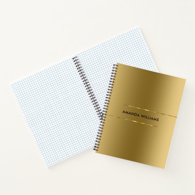 Minimalistic Modern Metallic Gold Design Notebook (Inside)