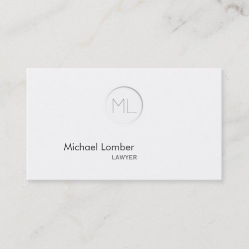 Minimalistic Modern Monogram Business Card