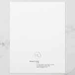 Minimalistic Modern Monogram Business Letterhead<br><div class="desc">Modern minimalistic elegant white Letterhead template with monogram in a circle. This Letterhead design is also available as a version where all the business information are at the top. And you can also find the matching business card,  both listed below.</div>