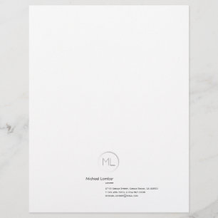 Minimalistic Modern Monogram Business Letterhead