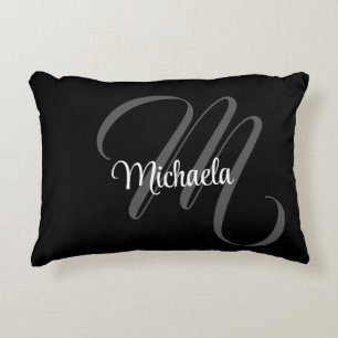 Minimalistic modern monogram initial name accent pillow