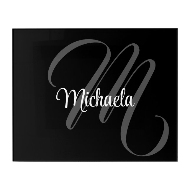 Minimalistic modern monogram initial name acrylic print (Front)