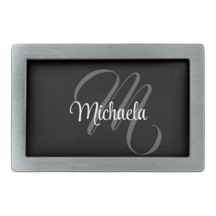 Minimalistic modern monogram initial name belt buckle