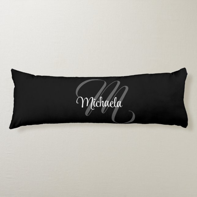 Minimalistic modern monogram initial name body pillow (Front)