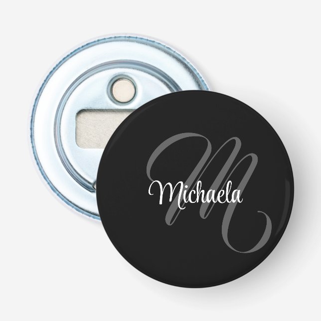 Minimalistic modern monogram initial name bottle opener (Front)