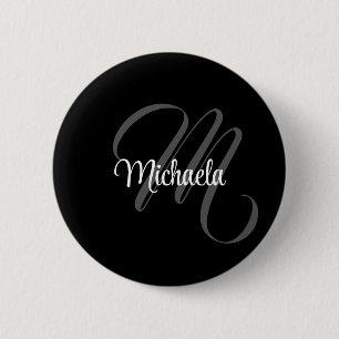 Minimalistic modern monogram initial name button