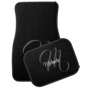 Minimalistic modern monogram initial name car floor mat