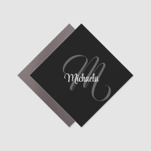 Minimalistic modern monogram initial name car magnet
