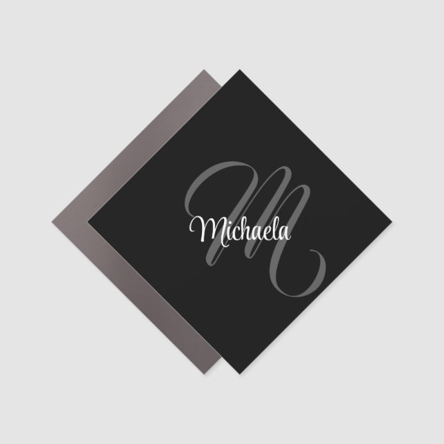 Minimalistic modern monogram initial name car magnet (Front)