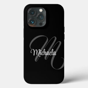 Minimalistic modern monogram initial name iPhone 13 pro case