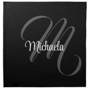 Minimalistic modern monogram initial name cloth napkin