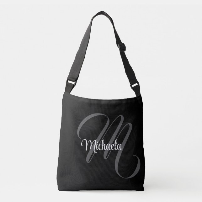Minimalistic modern monogram initial name crossbody bag (Front)