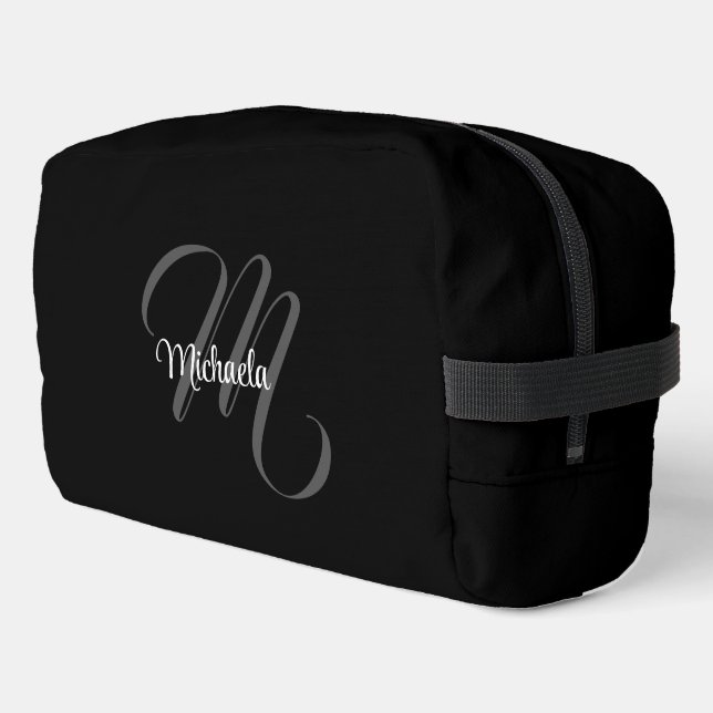 Minimalistic modern monogram initial name dopp kit (Left Corner)