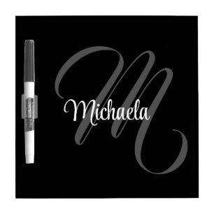 Minimalistic modern monogram initial name dry erase board