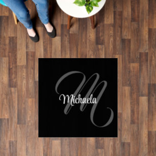 Minimalistic modern monogram initial name floor decals