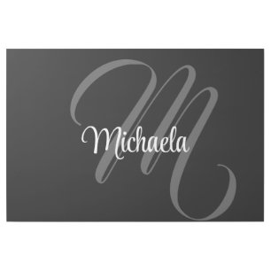 Minimalistic modern monogram initial name gallery wrap