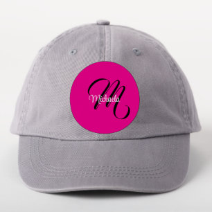 Minimalistic modern monogram initial name hot pink patch