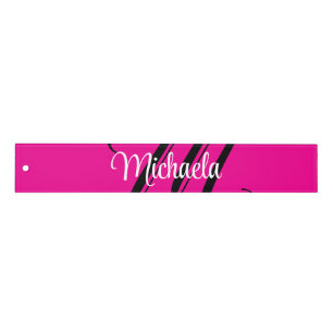 Minimalistic modern monogram initial name hot pink ruler