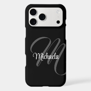 Minimalistic modern monogram initial name iPhone 17 pro max case