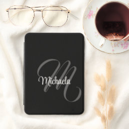 Minimalistic modern monogram initial name kindle cover