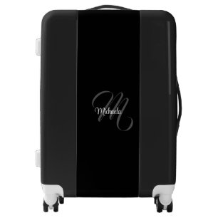 Minimalistic modern monogram initial name luggage