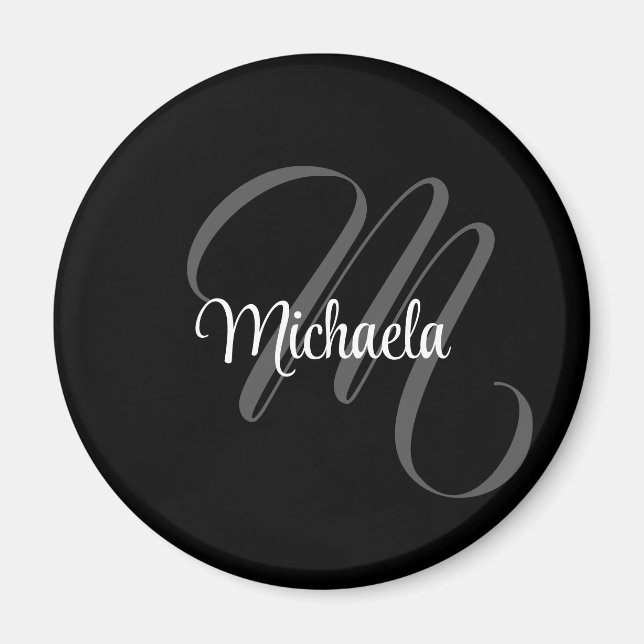 Minimalistic modern monogram initial name magnet (Front)