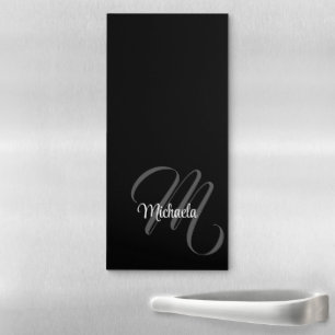Minimalistic modern monogram initial name magnetic notepad
