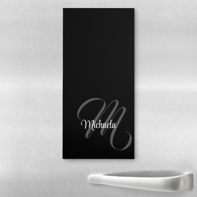 Minimalistic modern monogram initial name magnetic notepad (In Situ)