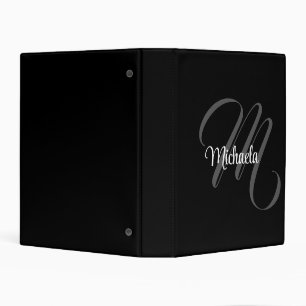 Minimalistic modern monogram initial name mini binder