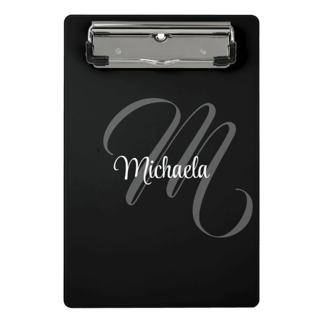 Minimalistic modern monogram initial name mini clipboard (Front)