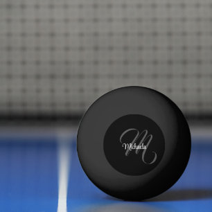 Minimalistic modern monogram initial name ping pong ball
