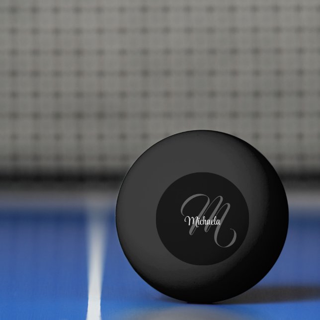 Minimalistic modern monogram initial name ping pong ball (Net)