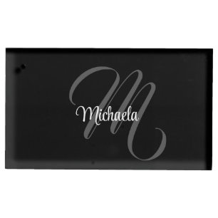 Minimalistic modern monogram initial name place card holder