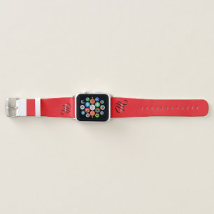 Minimalistic modern monogram initial name red apple watch band