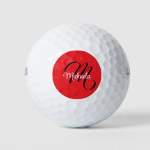 Minimalistic modern monogram initial name red