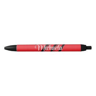 Minimalistic modern monogram initial name red pen