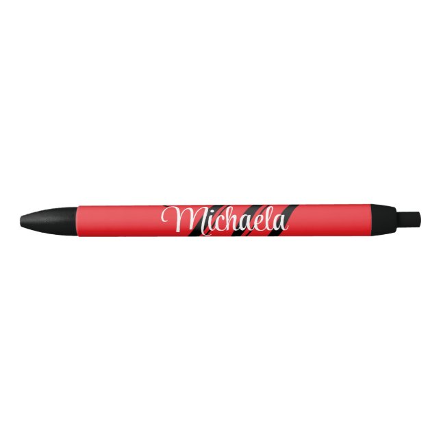 Minimalistic modern monogram initial name red pen (Front)
