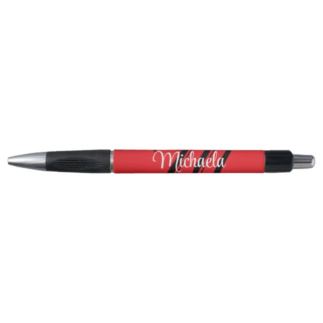 Minimalistic modern monogram initial name red pen (Front)