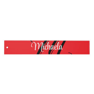 Minimalistic modern monogram initial name red ruler