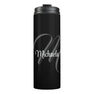 Minimalistic modern monogram initial name thermal tumbler
