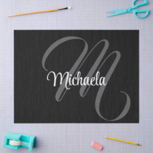 Minimalistic modern monogram initial name tissue paper