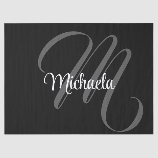 Minimalistic modern monogram initial name tissue paper (Front)