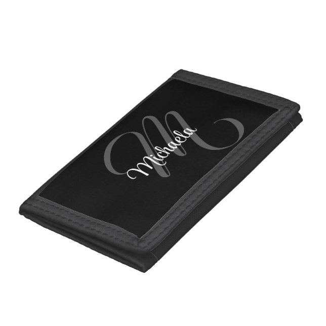 Minimalistic modern monogram initial name tri-fold wallet (Bottom)